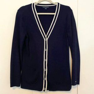 Navy Varsity Cardigan